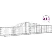Arched Gabion Basket Stone Basket Gabion Retaining Wall Galvanised Iron vidaXL