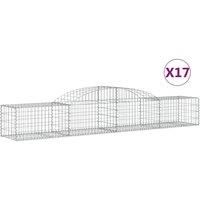 Arched Gabion Basket Stone Basket Gabion Retaining Wall Galvanised Iron vidaXL