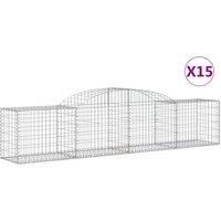 Arched Gabion Basket Stone Basket Gabion Retaining Wall Galvanised Iron vidaXL