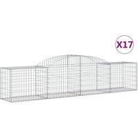 Arched Gabion Basket Stone Basket Gabion Retaining Wall Galvanised Iron vidaXL