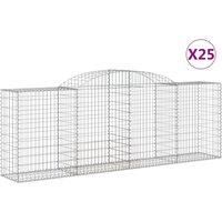 Arched Gabion Basket Stone Basket Gabion Retaining Wall Galvanised Iron vidaXL