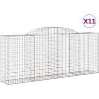 Arched Gabion Basket Stone Basket Gabion Retaining Wall Galvanised Iron vidaXL