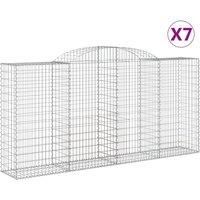 Arched Gabion Basket Stone Basket Gabion Retaining Wall Galvanised Iron vidaXL
