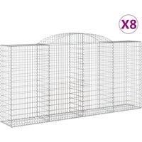 Arched Gabion Basket Stone Basket Gabion Retaining Wall Galvanised Iron vidaXL