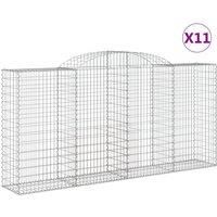 Arched Gabion Basket Stone Basket Gabion Retaining Wall Galvanised Iron vidaXL