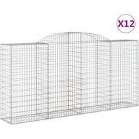 Arched Gabion Basket Stone Basket Gabion Retaining Wall Galvanised Iron vidaXL