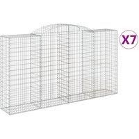 Arched Gabion Basket Stone Basket Gabion Retaining Wall Galvanised Iron vidaXL