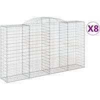 Arched Gabion Basket Stone Basket Gabion Retaining Wall Galvanised Iron vidaXL