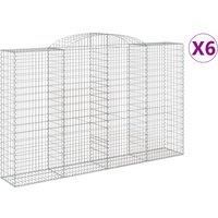 Arched Gabion Basket Stone Basket Gabion Retaining Wall Galvanised Iron vidaXL