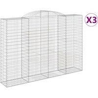 Arched Gabion Basket Stone Basket Gabion Retaining Wall Galvanised Iron vidaXL