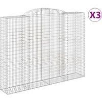 Arched Gabion Basket Stone Basket Gabion Retaining Wall Galvanised Iron vidaXL