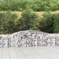 /'vidaXL Arched Gabion Baskets Set of 3-400x30x60/80 cm Galvanised Iron - Decorative and Sound-Insulating Outdoor Structure