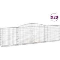 Arched Gabion Basket Stone Basket Gabion Retaining Wall Galvanised Iron vidaXL