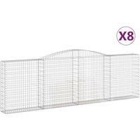 Arched Gabion Basket Stone Basket Gabion Retaining Wall Galvanised Iron vidaXL