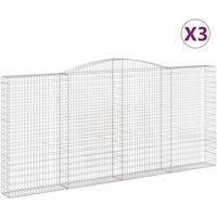 Arched Gabion Basket Stone Basket Gabion Retaining Wall Galvanised Iron vidaXL