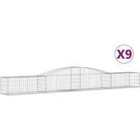 Arched Gabion Basket Stone Basket Gabion Retaining Wall Galvanised Iron vidaXL