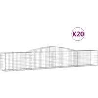 Arched Gabion Basket Stone Basket Gabion Retaining Wall Galvanised Iron vidaXL