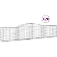 Arched Gabion Basket Stone Basket Gabion Retaining Wall Galvanised Iron vidaXL