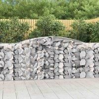 vidaXL Arched Gabion Baskets 3 pcs 400x50x100/120cm Galvanised Iron