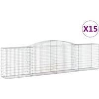 Arched Gabion Basket Stone Basket Gabion Retaining Wall Galvanised Iron vidaXL