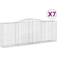 Arched Gabion Basket Stone Basket Gabion Retaining Wall Galvanised Iron vidaXL
