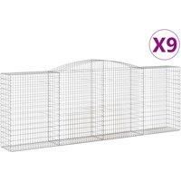 Arched Gabion Basket Stone Basket Gabion Retaining Wall Galvanised Iron vidaXL