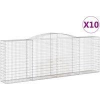 Arched Gabion Basket Stone Basket Gabion Retaining Wall Galvanised Iron vidaXL