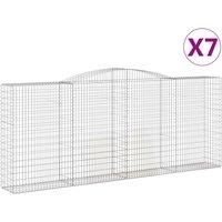 Arched Gabion Basket Stone Basket Gabion Retaining Wall Galvanised Iron vidaXL