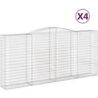 Arched Gabion Basket Stone Basket Gabion Retaining Wall Galvanised Iron vidaXL
