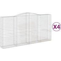 Arched Gabion Basket Stone Basket Gabion Retaining Wall Galvanised Iron vidaXL