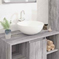 Ceramic Bathroom Sink Basin Round Above Counter Washroom Fixture Basin vidaXL