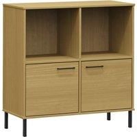 Solid Wood Bookcase with Metal Legs OSLO Book Storage Multi Colours vidaXL