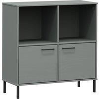 Solid Wood Bookcase with Metal Legs OSLO Book Storage Multi Colours vidaXL