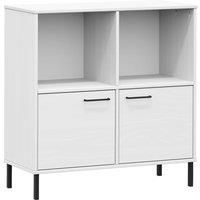 Solid Wood Bookcase with Metal Legs OSLO Book Storage Multi Colours vidaXL