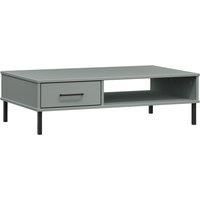 Solid Wood Pine Coffee Table with Metal Legs OSLO Desk Multi Colours vidaXL