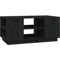 vidaXL Solid Wood Pine Coffee Table Black Wooden Side Sofa Accent End