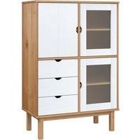 Solid Wood Pine Highboard Indoor Storage Buffet Cabinet Multi Colours vidaXL