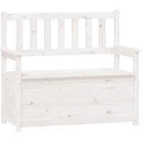 vidaXL Bench White 112.5x51.5x96.5 cm Solid Wood Pine