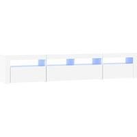 vidaXL TV Cabinet with LED Lights White 210x35x40 cm