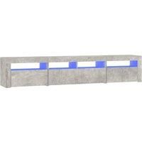 vidaXL Stylish TV Cabinet in Concrete Grey with Multicoloured LED Lights and Storage Space - Ideal for Modern Living Rooms