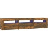 vidaXL TV Cabinet with LED Lights Smoked Oak 180x35x40 cm