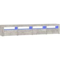 vidaXL TV Cabinet with LED Lights Concrete Grey 240x35x40 cm