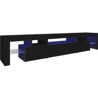 vidaXL TV Cabinet with LED Lights Black 215x36.5x40 cm