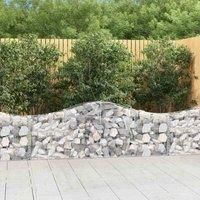 vidaXL Arched Gabion Basket, Gabion Wall for Outdoor Garden, Gabion Raised Bed for Patio Terrace Lawn, Retaining Wall, Galvanised Iron