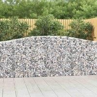 vidaXL Arched Gabion Basket in Galvanised Iron – Durable and Decorative Garden Barrier, Easy to Assemble, Flexible Placement, Stable Construction with Strengthened Hooks – Silver (400x30x100/120cm)