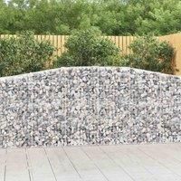 vidaXL Arched Gabion Basket - Decorative and Sound-Insulating Garden Barrier - 400x50x100/120 cm - Silver Galvanised Iron