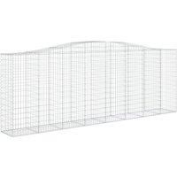 Arched Gabion Basket Stone Basket Gabion Retaining Wall Galvanised Iron vidaXL