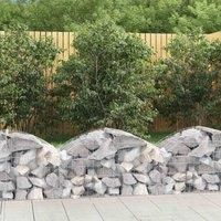 vidaXL Arched Gabion Basket 100x50x40/60 cm - Galvanised Iron Garden Barrier and Decorative Wall - Weather-Resilient & Easy Assembly - Silver