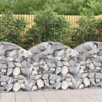 vidaXL Arched Gabion Basket 100x50x80/100cm Galvanised Iron