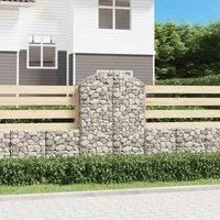 vidaXL Arch Gabion Basket - Durable Galvanised Iron Construction | Decorative and Sound-Insulating Garden Barrier | Easy Assembly | 100x50x140/160 cm | Silver